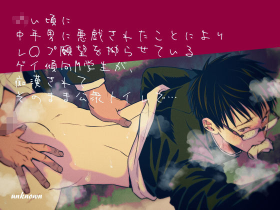 ◯い頃に中年男に悪戯されたことによりレ〇プ願望を拗らせているゲイ傾向M学生が、痴●されてそのまま公衆トイレで…|BL（ボーイズラブ）❤